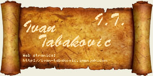 Ivan Tabaković vizit kartica